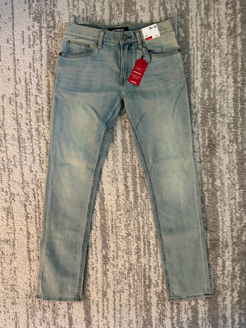 Express Men's Skinny Jeans in Light Blue Wash